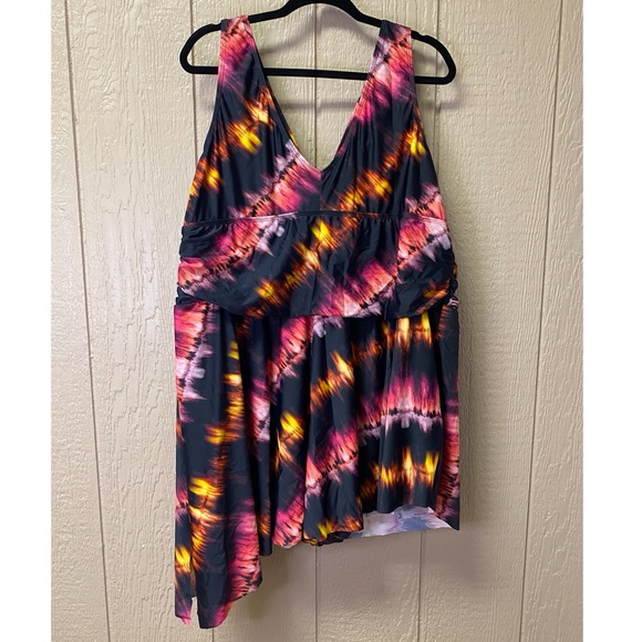 Torrid ASYMMETRICAL HEM SWIM DRESS SHORT LENGTH STRIPE TIE DYE | multiple sizes - Picture 11 of 12